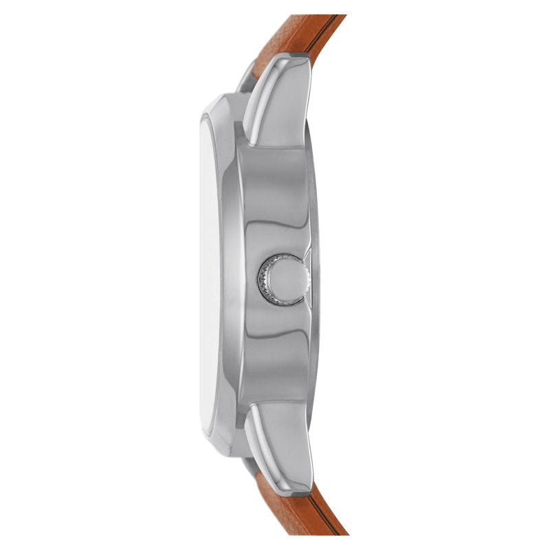 Women's Analog Watch with Crystal Accent and Perforated Leather Strap