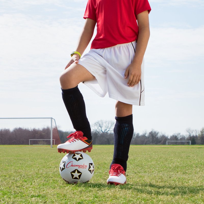 Champion Soccer Ball No 3 - Rubber Cover, Nylon-Wound Butyl Bladder (Black/White)