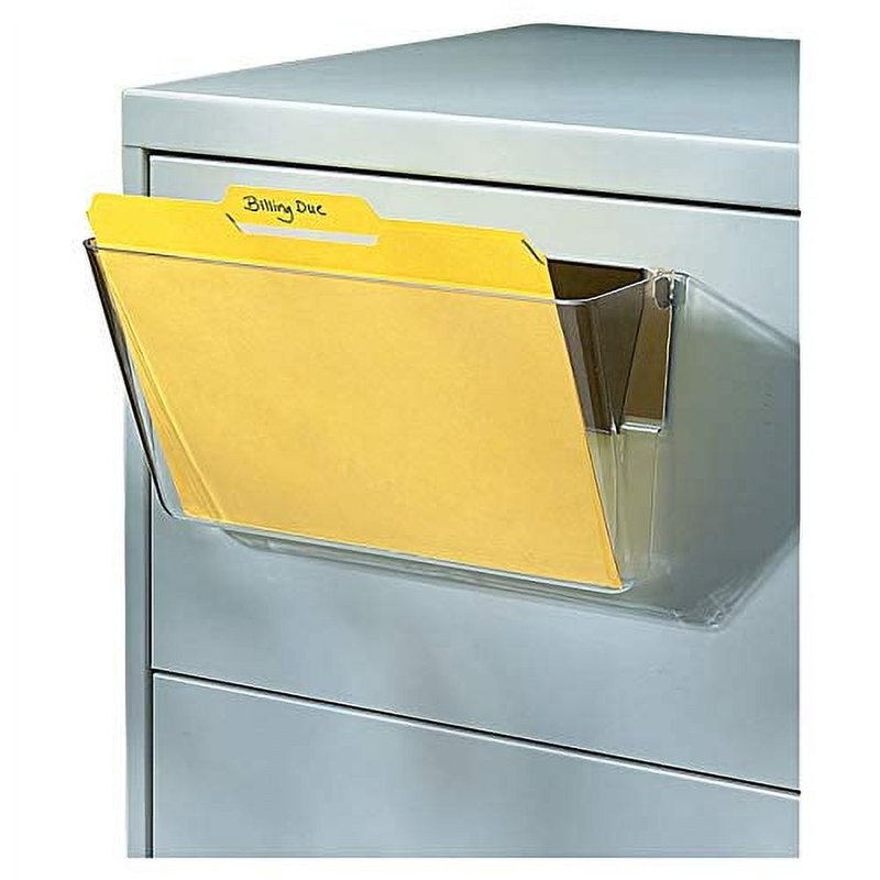 Magnetic Wall File Holder - Letter Size, Clear, Office Storage Organizer