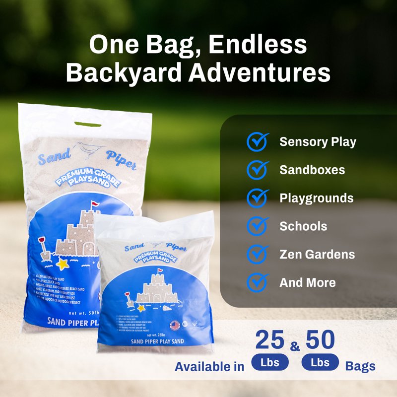 Kids Play Sand 50 Lbs for Sandbox Crafts & Sensory Play - 5 Pack
