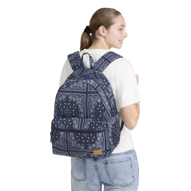 Women's 17-Inch Bandana Print Dome Backpack - Durable & Stylish