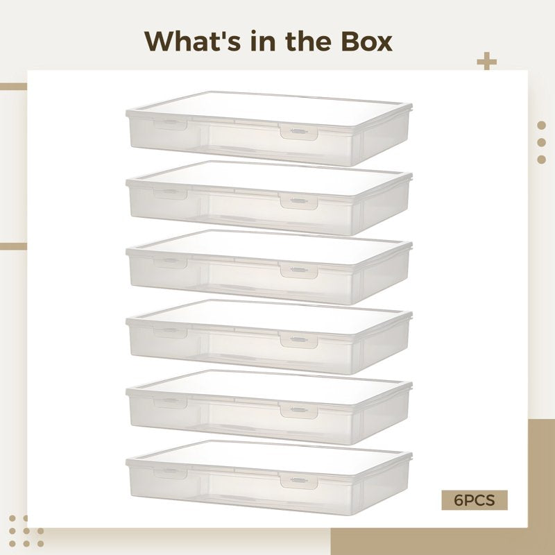 6-Pack Transparent Art & Craft Storage Boxes with Lids - Organize Beads, Stationery & Small Supplies