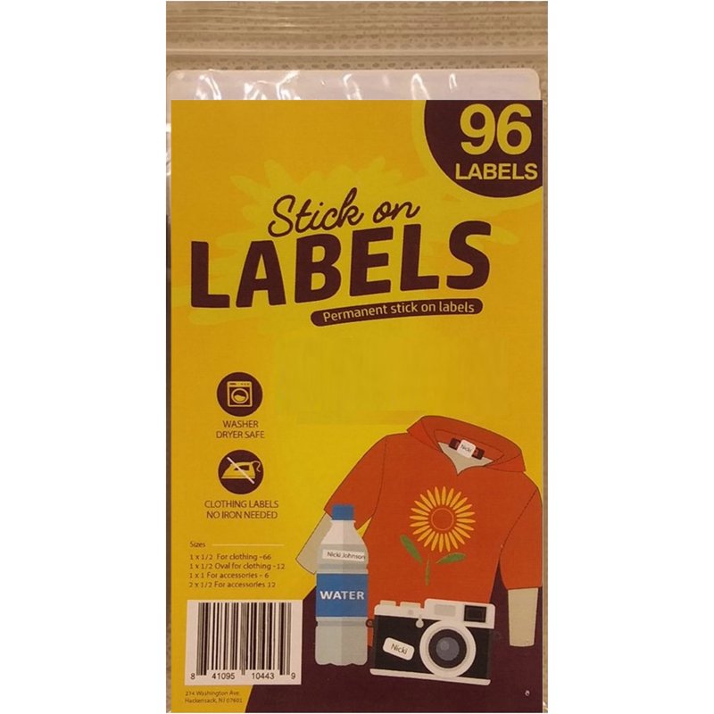 Writable Fabric Labels 96 Pack - Washable, Self-Stick, No-Iron Clothing Tags