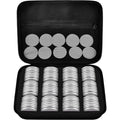 Coin Collection Storage Case with 96 Coin Capsules and Foam Gaskets - White