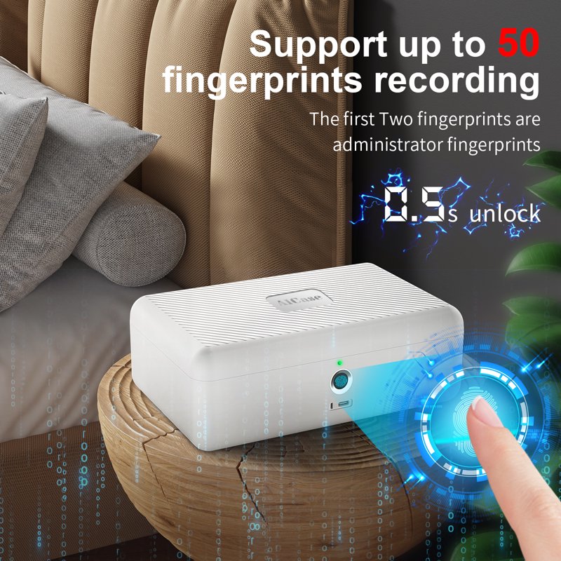Biometric Fingerprint Safe Box with Morse Code Access, Home Security Storage