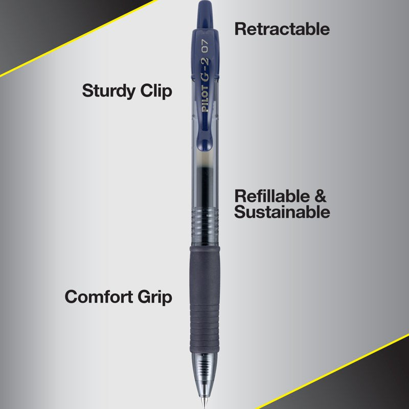 Gel Pens Set - Fine Point 0.7mm Assorted Ink Refillable & Smear Proof