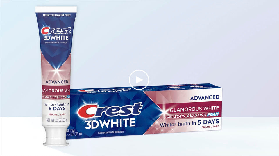 Whitening Toothpaste for Bright Smiles - Crest 3D White Advanced Glamorous White 3.3 oz