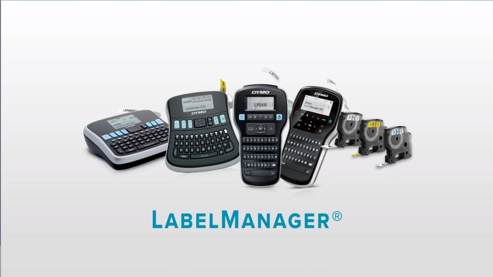 LabelMaker 210D Kit - Handheld Label Printer with 2 Tape Cartridges, AC Adapter & Case