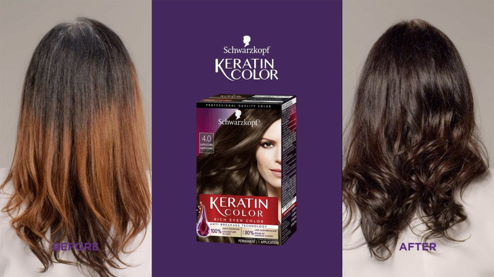 Permanent Hair Dye Kit with Keratin for Gray Coverage & Vibrant Color