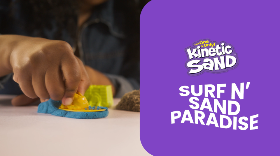 Kids Beach Sand Playset with 10 oz Kinetic Sand & Molds - Surf & Shore Fun