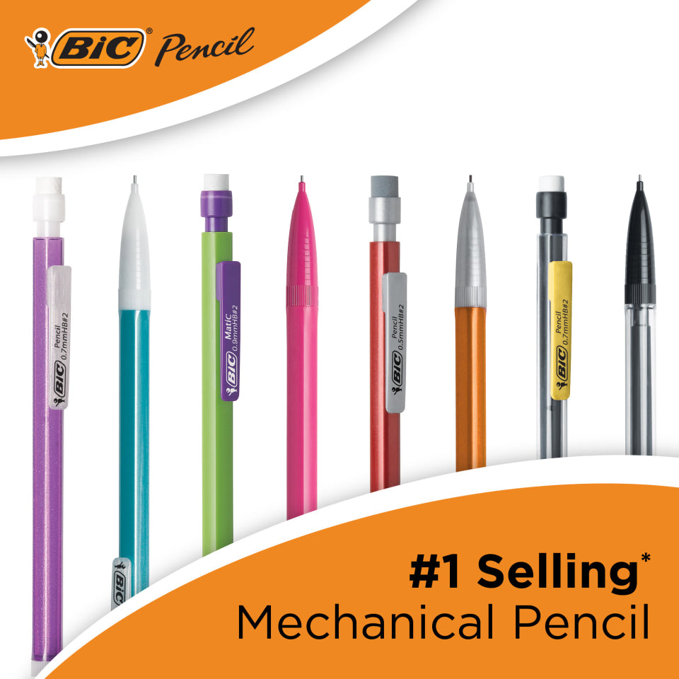 Mechanical Pencil 0.5mm Fine Point - Clear Barrel, Pack of 5