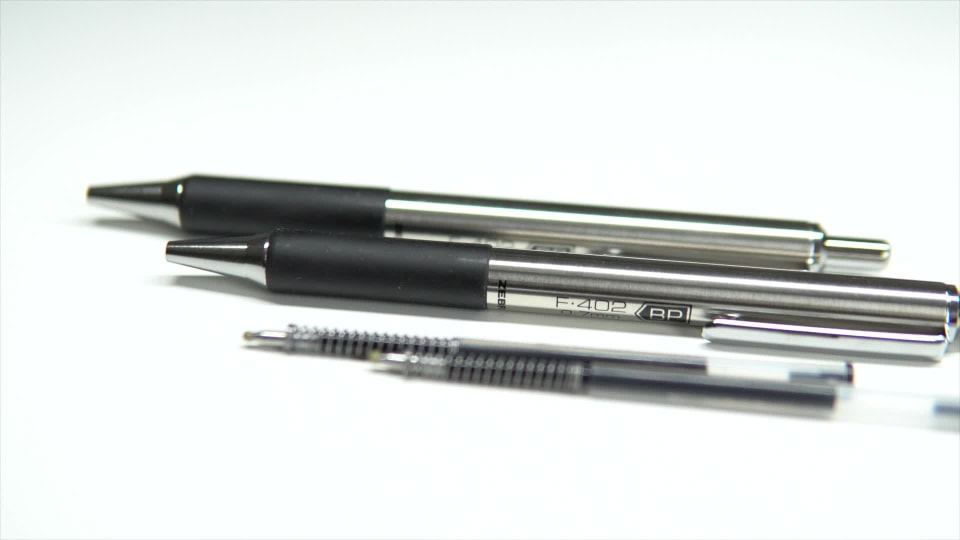 Retractable Ballpoint Pen Stainless Steel Barrel with Rubber Grip - Fine Point Black Ink - Pack Variants
