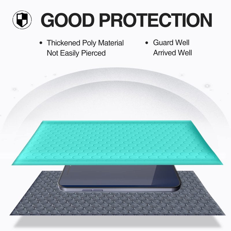 12x15 Inch Green Waterproof Bubble Mailers - Self Seal Shipping Envelopes for Small Business, Jewelry & Makeup - 10 Pack