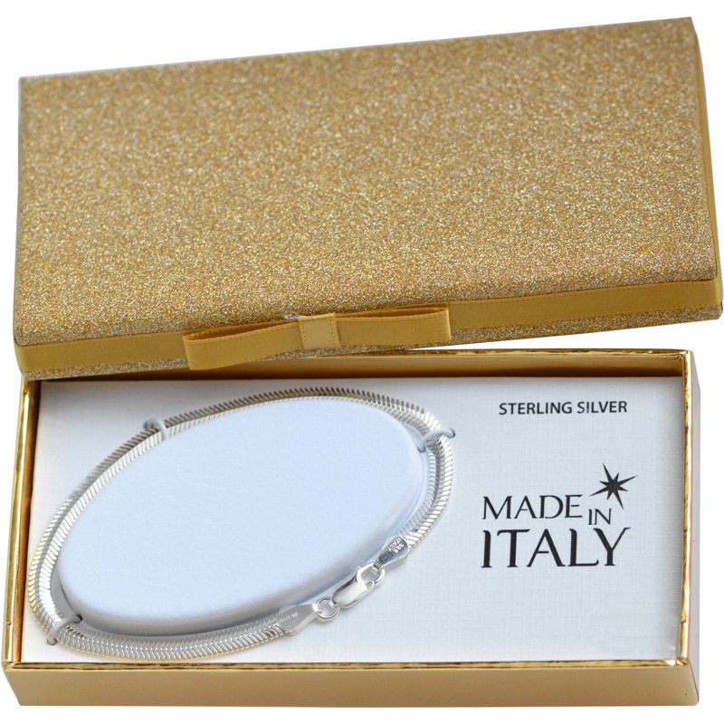 Sterling Silver 4.2mm Oval DC Snake Bracelet - 7.5 Inch Jewelry Gift