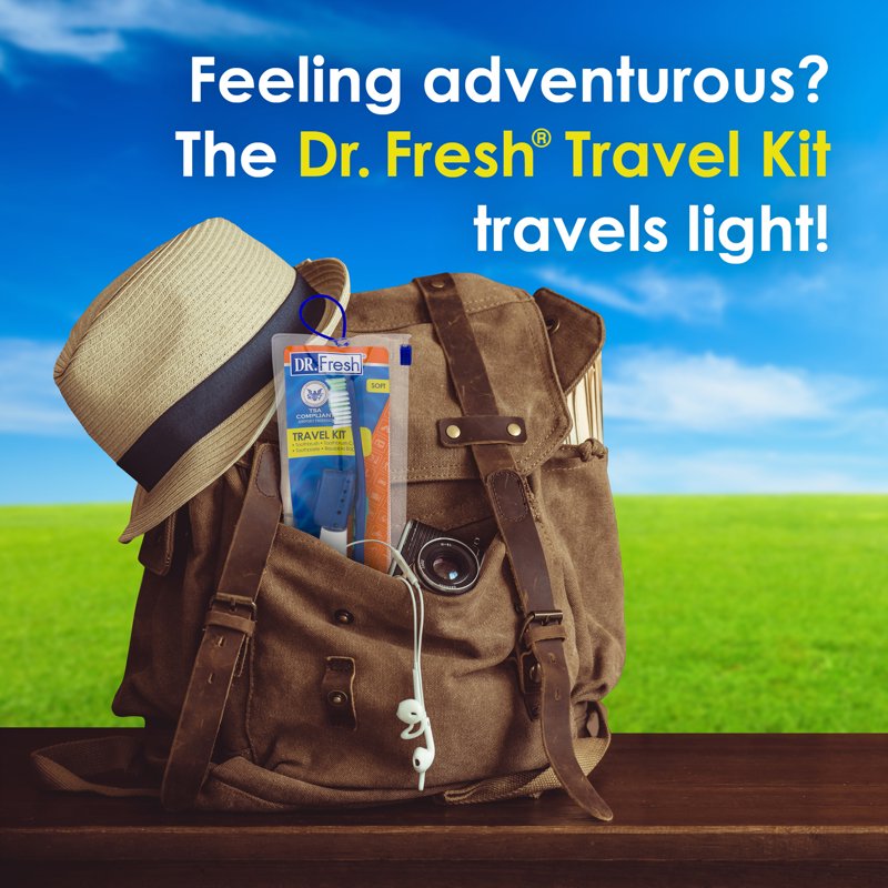 Travel Toothbrush Kit with Soft Bristle Toothbrush, Toothpaste & Cap - TSA Compliant