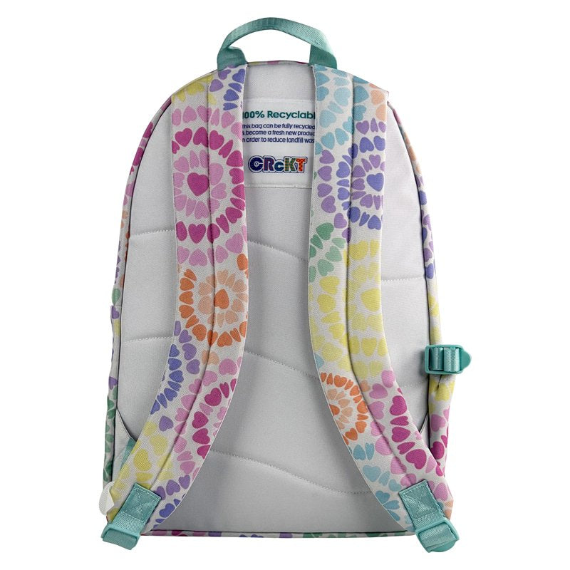 Hippie Heart Tie Dye Polyester Backpack for School & Travel