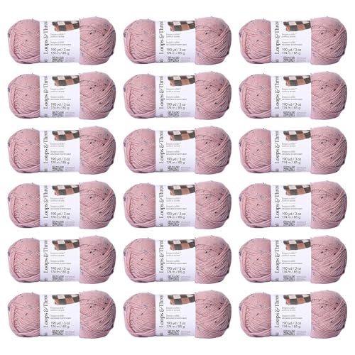 Medium Weight Tweed Yarn Pack for Knitting Crochet & Weaving - 18 Skeins