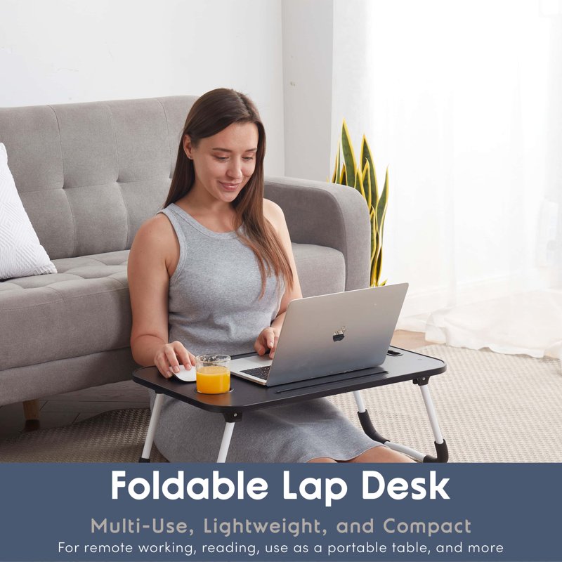 Lammaloe Foldable Lap Desk - Portable Laptop Table for Bed & Couch, Large (Variation L)
