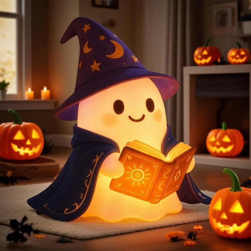 Halloween Ghost Night Light - Dimmable LED Kids Touch Bedside & Nursery Decor