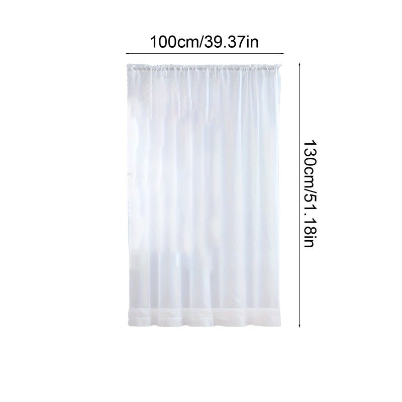 Semi Sheer Window Curtains for Bedroom & Living Room, Rod Pocket Light Filtering Drapes, White, Navy, Black