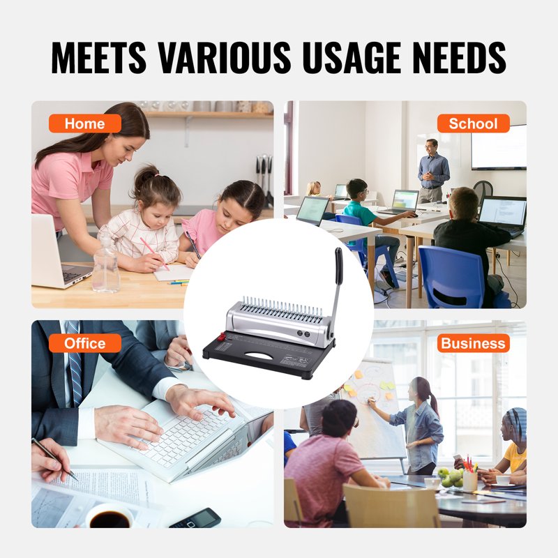 Comb Binder with 21 Holes, 450-Sheet Capacity, Includes 100 Spines - Compatible with Letter, A4, A5