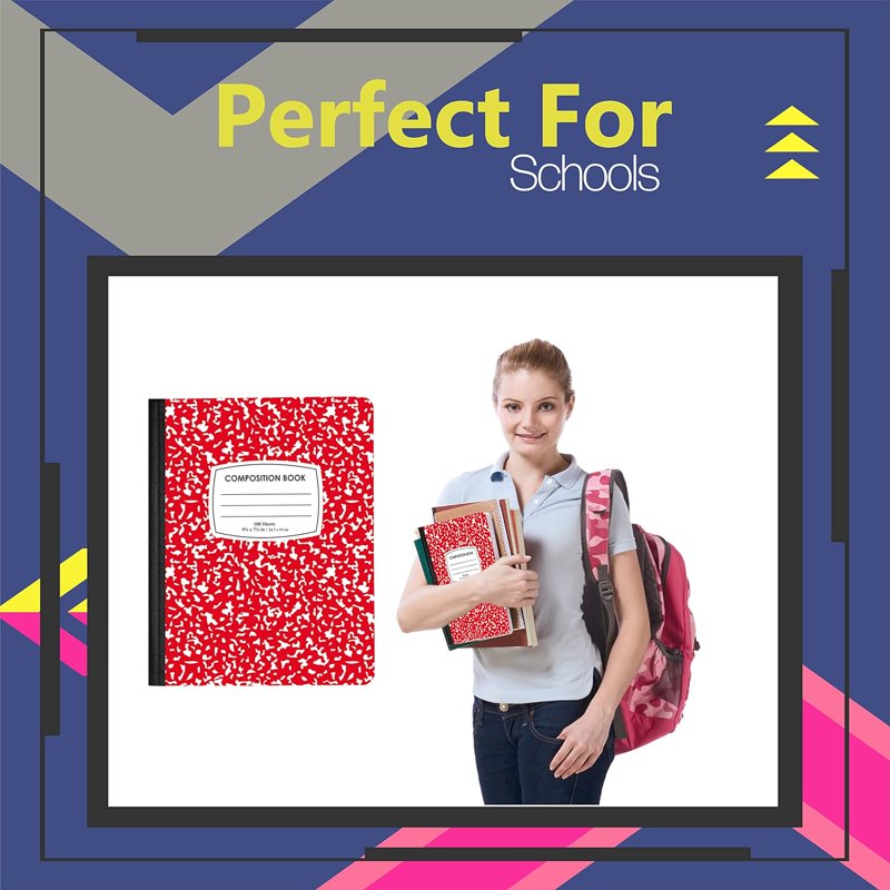 100-Sheet Wide Ruled Composition Notebooks Assorted Colors 48-Pack