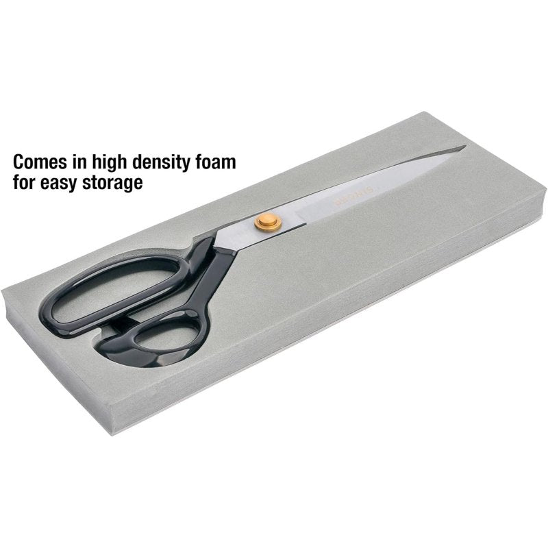 12-Inch Tailor Scissors - Heavy Duty Chrome-Plated Blades & Rubber Handles