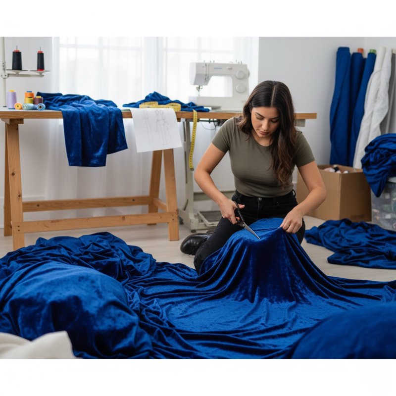 Velvet Velour Fabric by the Yard - Soft, Stretch Medium Weight for Apparel & Home Decor