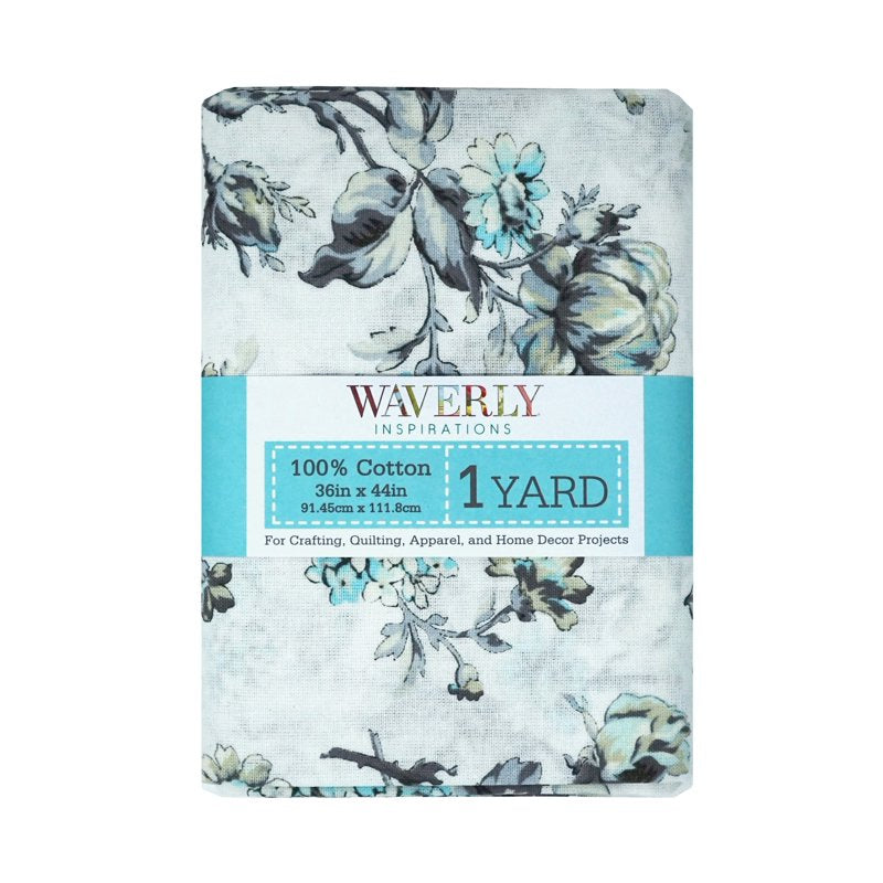 Cotton Quilting Fabric 1 Yard - Hydrant Aqua Print for Sewing & Crafts