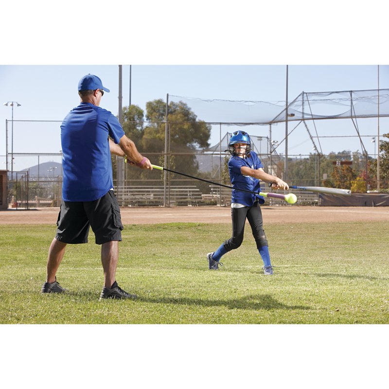 Softball Swing Trainer with Adjustable Height and Comfort Grip — Hitting Practice Aid