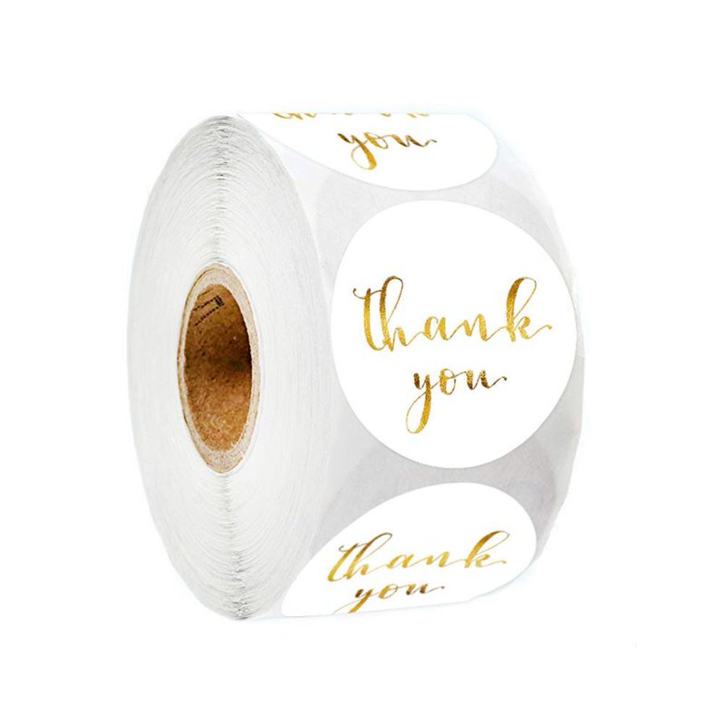 500pcs Thank You Stickers Gold Foil Kraft Labels for Gifts and Envelopes