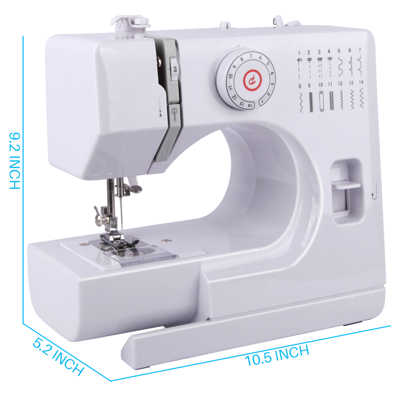 Portable Sewing Machine with 14 Built-in Stitches & Extension Table - Beginner-Friendly