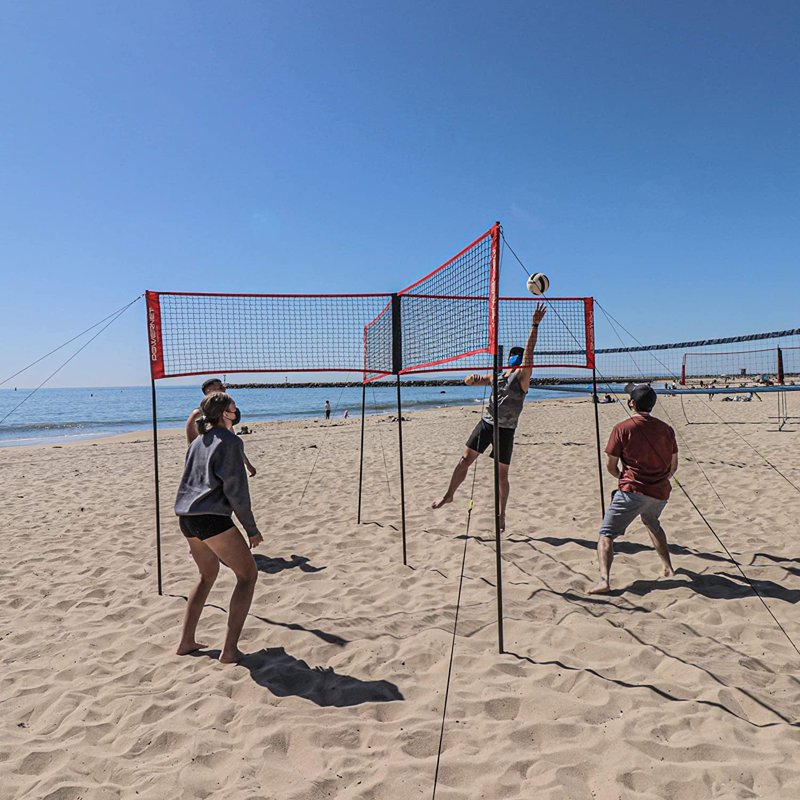 Outdoor Volleyball Net for Four Square Game - Portable & Adjustable Sports Equipment