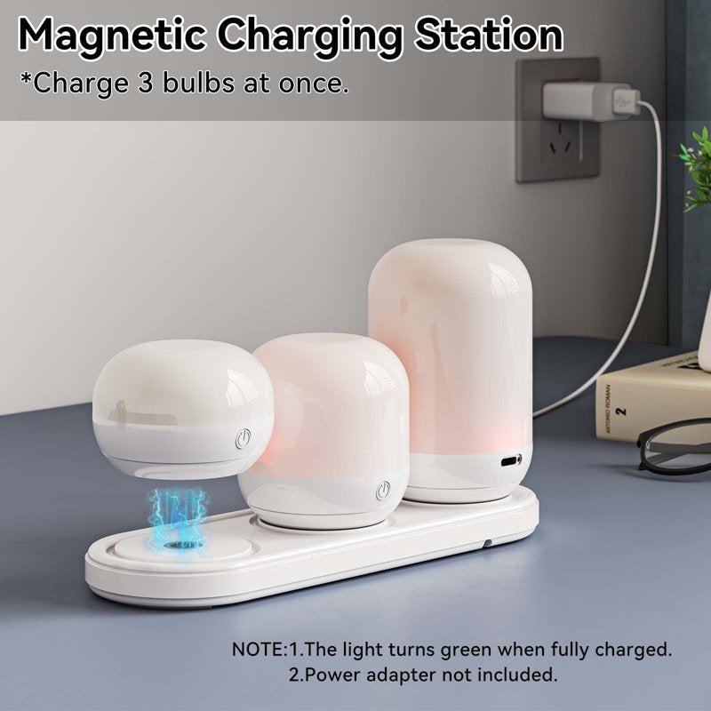 Rechargeable RGB Night Light with Remote Control and Dimmable Bedside Lamp