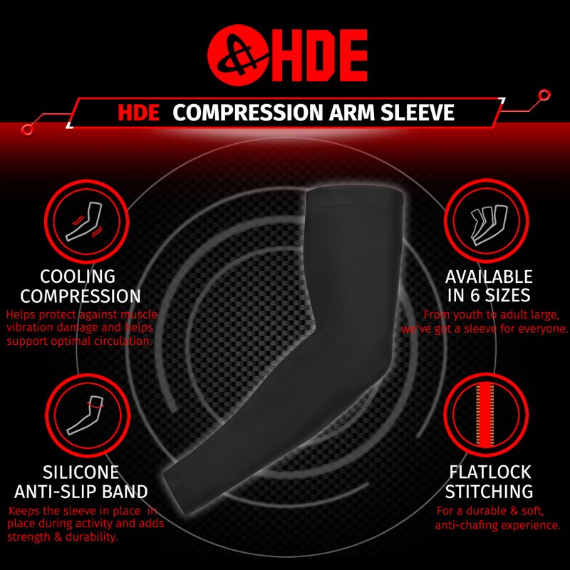 Kids Compression Arm Sleeves 2-Pack for Basketball & Sports - Youth Performance Sleeves