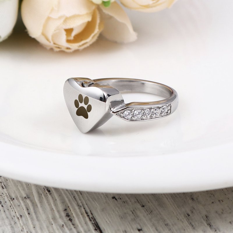 Personalized Cremation Ring for Ashes - Memorial Keepsake with Icon or Text Engraving