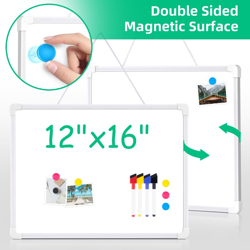 Magnetic Whiteboard Dry Erase Board 16x12 Inch Wall Sign for Office Home Classroom