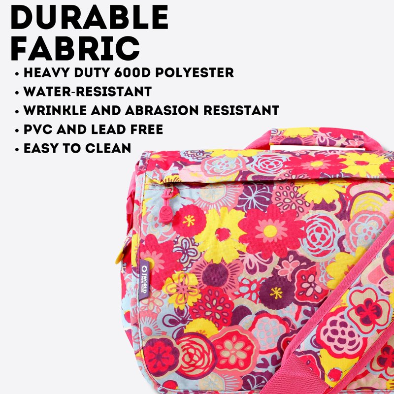 16-Inch Laptop Messenger Bag with Water-Resistant Polyester and Organizer Pockets