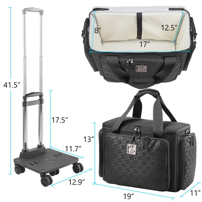 Rolling Sewing Machine Case with Universal Wheels & YKK Zippers - Fits Most Standard Models