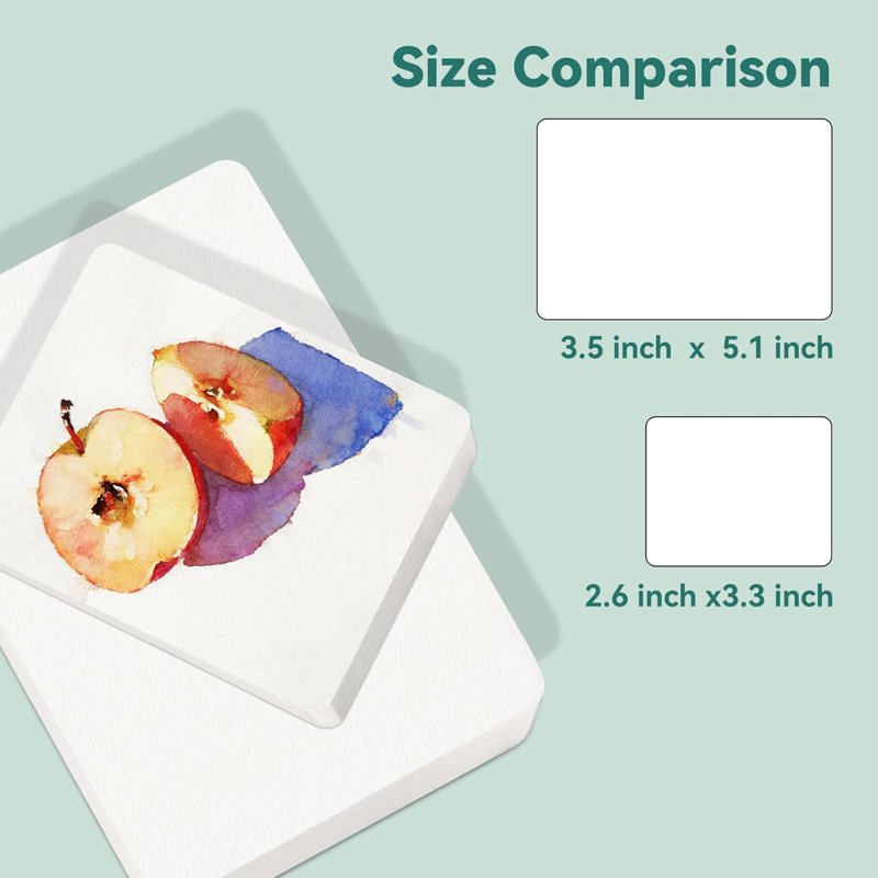 Watercolor Paper Bulk Mini Travel Size 100% Cotton Cold Pressed 60 Sheets - Lightwish Art Supplies