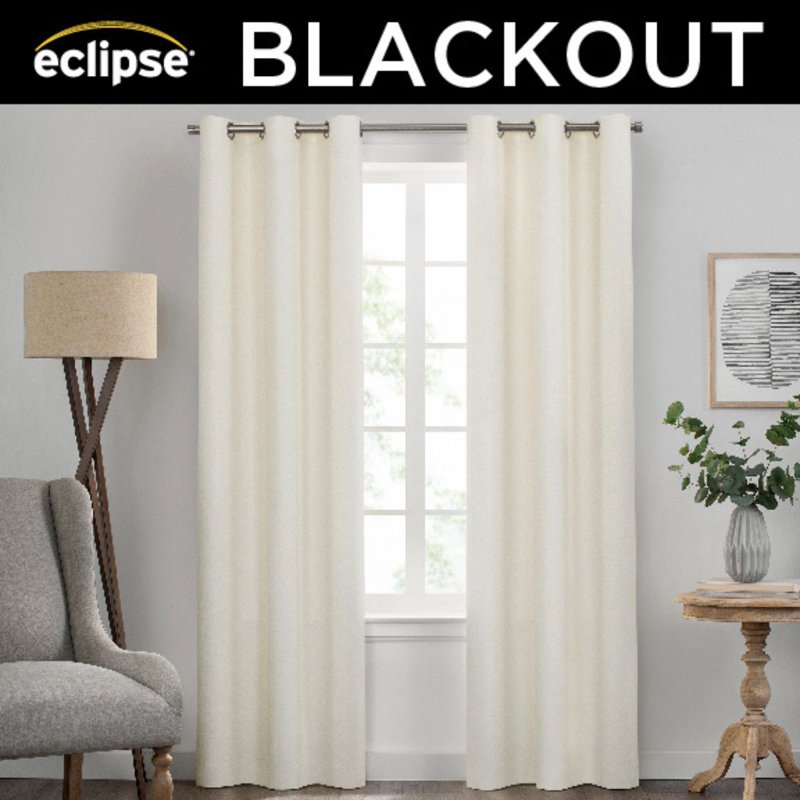 Blackout Window Curtain Panel - Grommet Top, Thermal Insulated, 84-Inch Length