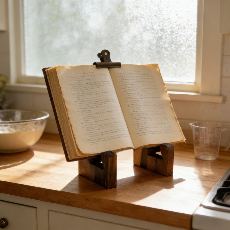 Wooden Plate Display Stand - Rustic Wood Photo & Plate Holder, 8.8 Inch