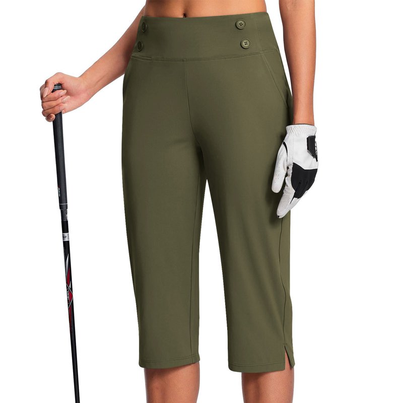 High-Waisted Capri Pants for Women Casual Workout & Workwear with Pockets