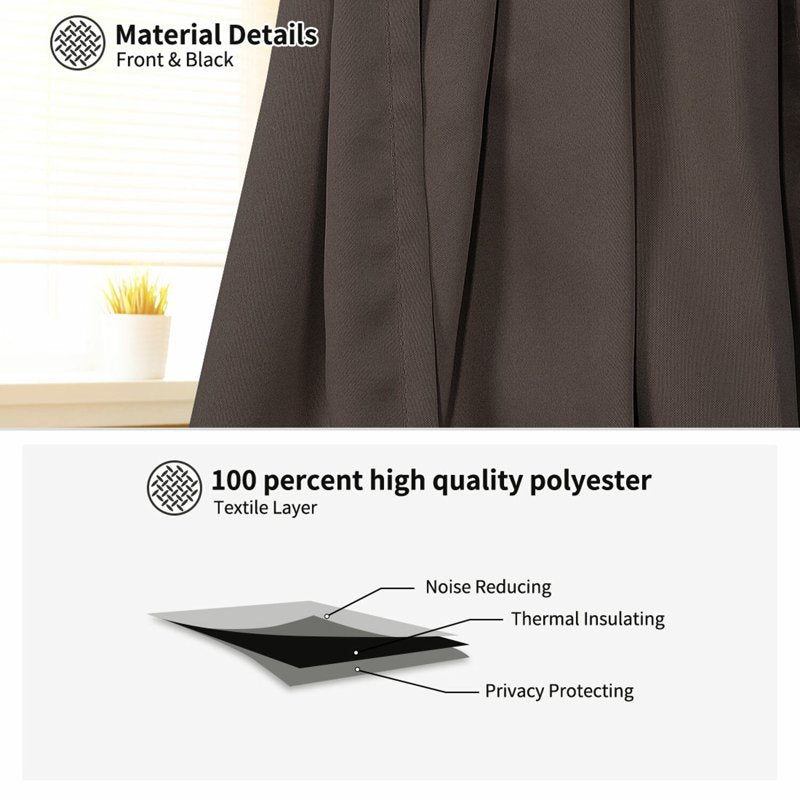 Solid Window Curtain Panel - Blackout Room Darkening Privacy Drapes