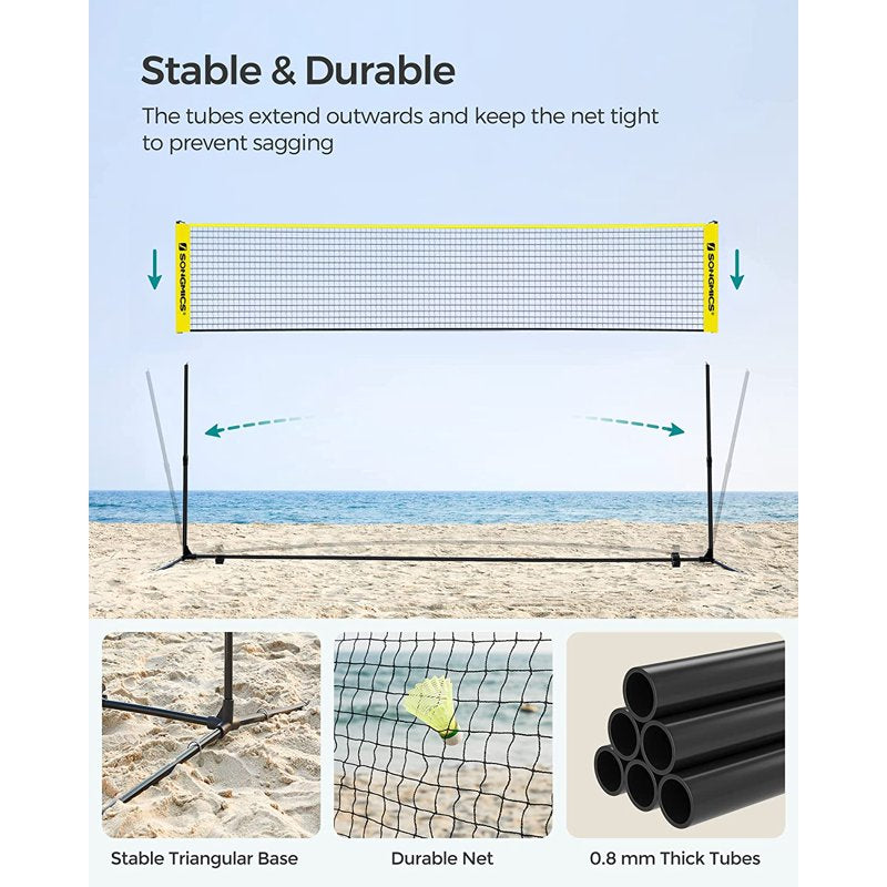 SONGMICS 13 ft Portable Badminton Net Set with Poles - Indoor/Outdoor