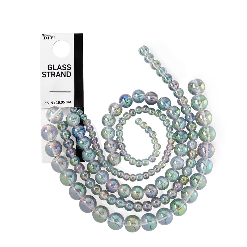 Glass Bead Strand Multi Sizes Green 135pcs Jewelry & Craft Beads
