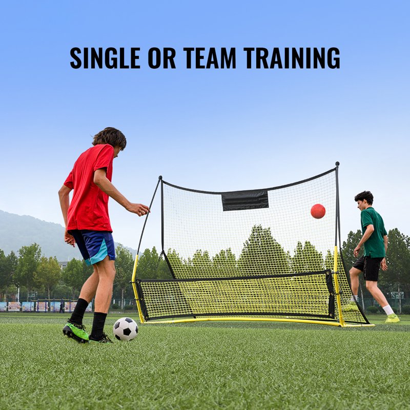 Portable Soccer Rebounder Net 71x40in - 2-in-1 Trainer with Carry Bag