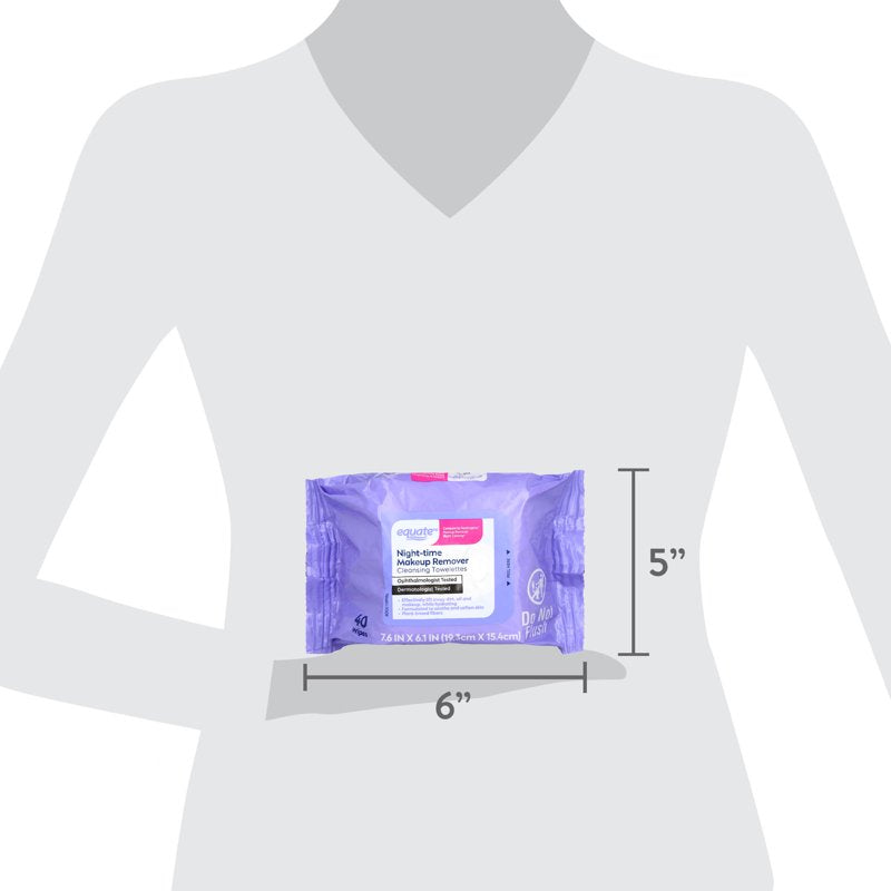 Night-Time Makeup Remover Cleansing Towelettes - 80 Count