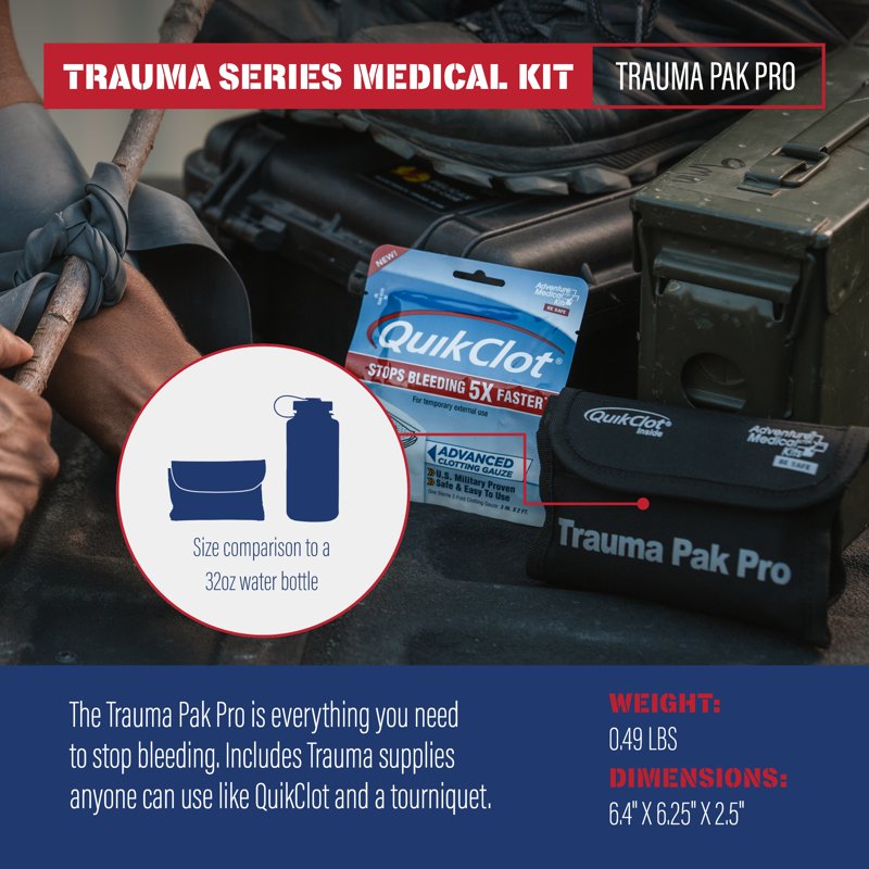 All-Purpose First Aid Kit with Bleeding Control Trauma Pack - 5 Inch