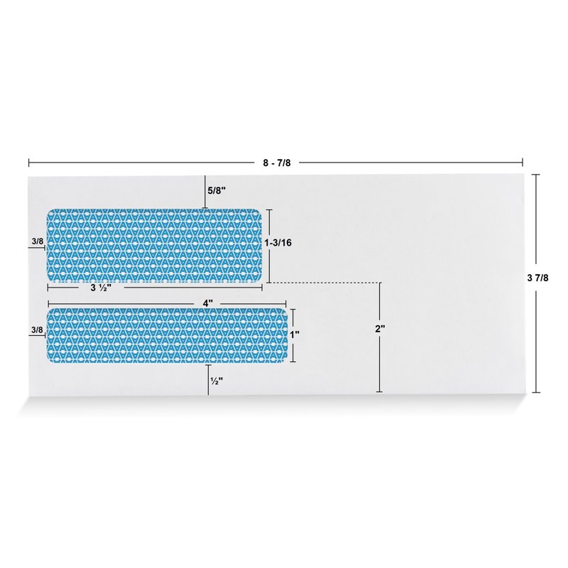 Double Window Security Envelopes Self-Seal 3 7/8 x 8 7/8 Inches 500-Pack